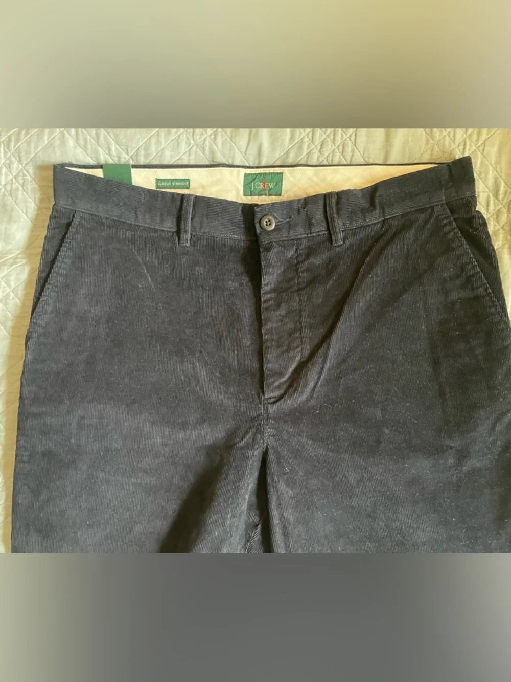 J.‎ Crew Broken-in Straight pant stretch corduroy in Midnight Navy 34 NWT CM717